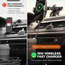 CHGeek Wireless Car Charger Phone Holder Mount, 15W Fast Charging Auto Clamping Phone Holders for Your Car Dashboard Windshield Air Vent Car Accessories for iPhone, Samsung Galaxy, Google Pixel etc