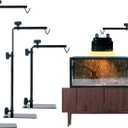 Adjustable 13-29 inch Metal Reptile Lamp Stand Versatile Floor Light Holder for Terrarium Heat Lamps & Dome Shades, Perfect for Glass Reptile Enclosures & Heating Bulbs.