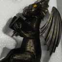 Dragon Reading Statue Imitate Antique Bronze Dragon Resin Figurine Indoor Home Decorations