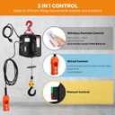 BEAMNOVA 1543lbs Portable 3-in-1 Electric Hoist Wireless Remote Control 110V 120 Volts 700kg Winch Crane Machine Hook Pulley System with Gloves
