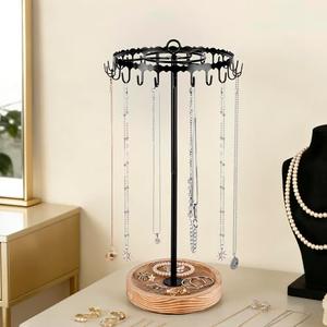 Losneg Rotating Necklace Holder Tree Stand Jewelry Organizer with Hooks for Vendors Display Women Men, Gift for Mother
