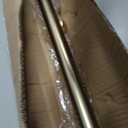 Heavy Duty Curtain Rods, 1 1/8 Inch Diameter Single Curtain Rod 36-72Inch(3-6ft) Extendable Length with End Caps Adjustable Modern Brackets-Warm Gold