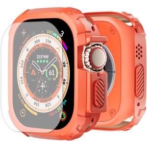 BOTOMALL Screen Protector Compatible with Apple Watch Ultra 3/2/1 49mm Bumper Case,Rugged Military Grade Flexible TPU Face Cover with Tempered Glass Film for iWatch Men Womens