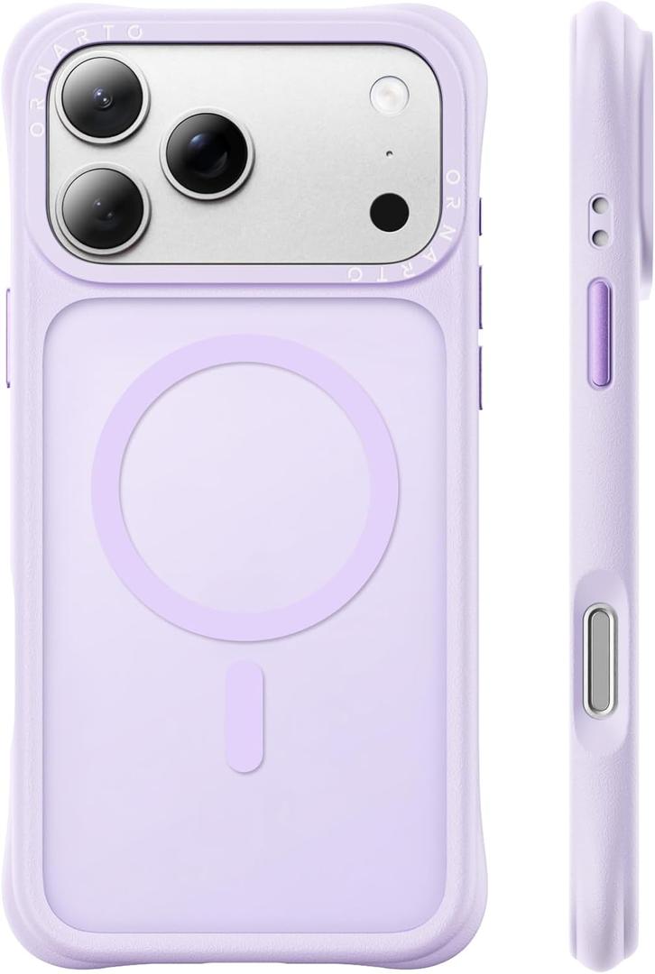 ORNARTO Magnetic for iPhone 17 Pro Max Case, 7X Military-Grade Drop Protection, Compatible with MagSafe, Slim Shockproof Translucent Matte Phone Case for iPhone 17 Pro Max 6.9", Purple