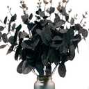 5 Pack 13.4 Inches Black Eucalyptus Stems, Black Flowers and Branches, Fake Vase Table Centerpiece House Dcor, Faux Flowers for Crafts, Indoor Outdoor Halloween Decorations for Parties, Haunted House