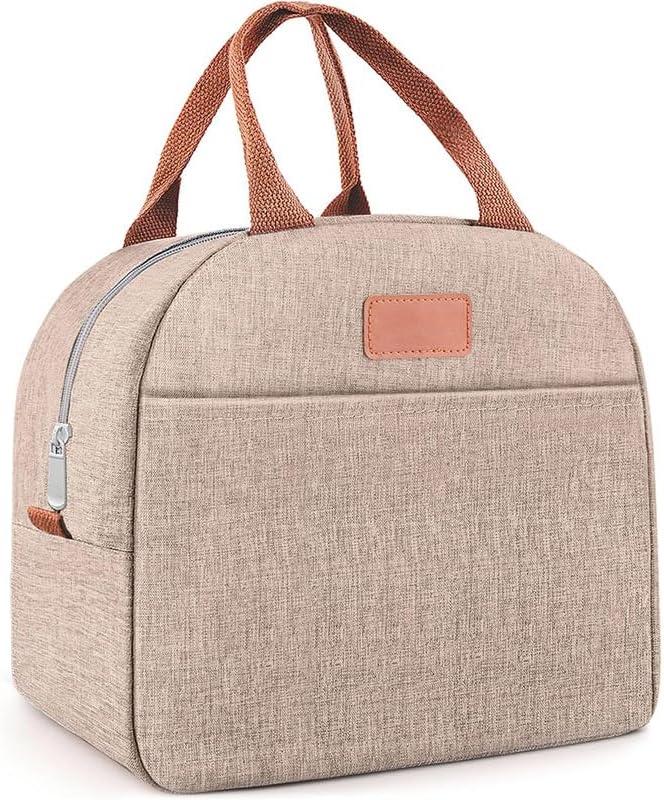 ICEDOG-New Lunch Bags Men and Women Large Capacity Leak-Proof Lunch Tote Insulated Cooler Bags Suitable for Office, Work, Travel and Outdoor Picnics (Khaki)