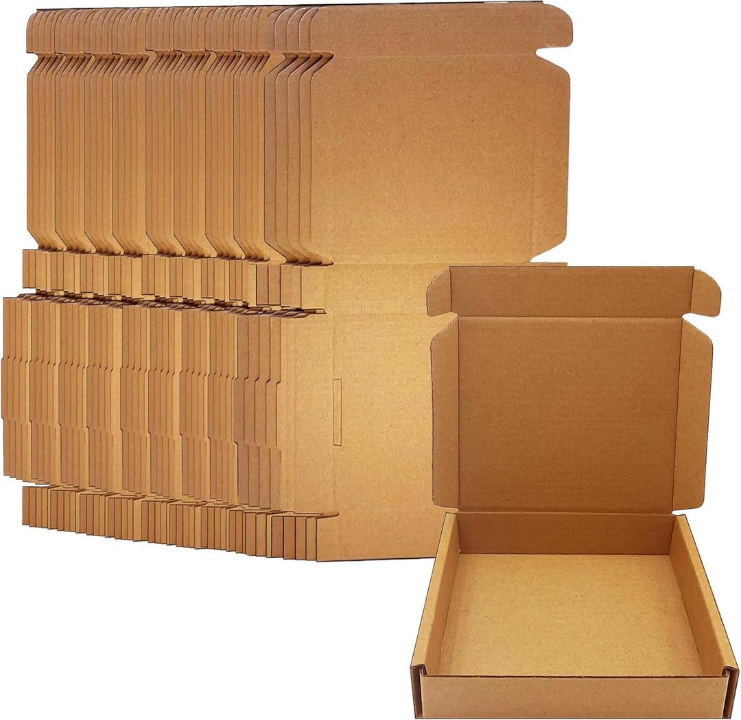 5x4x1 inch Small Shipping Boxes 50 Pack, Brown Kraft Corrugated Cardboard Mailer Boxes Bulk for Packaging Business Mailing GiftMini Mailer Boxes for Packaging Supplies