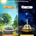 3.5W Solar Fountain,Upgraded 100% Glass Panel Solar Bird Bath Fountain with 2000mAh Battery,7 Color RGB LED Lights & 6 Nozzles,Solar Fountain for Bird Bath,Garden, Pond, Pool, Outdoor Decor(Blue)