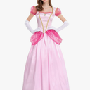 Bliwandefmark Princess Peach Costume Adult Halloween Cosplay For Women With Accessories Medium