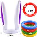 3 Pack Inflatable Easter Bunny Ring Toss Game with Score Ring - Easter Basket Essential for Kids Indoor Outdoor Rabbit Ears Toss Toy, Family Party Games School Carnival Activities(3 Set & 12 Rings)
