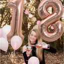 3 x TONIFUL 40 Inch Large Rose Gold Number 16 Balloons Giant Digital 16 or 61 Helium Balloons, Foil Mylar Big Number Balloons for 16th or 61st Birthday Party 16th or 61st Anniversary Supplies Decorations