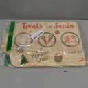 Dear Santa Cookie Plate Irregular Christmas Treat Santa Wooden Holding Tray Xmas Eve Treat Boards Cute Plate Platter Mat Wood Pans for Winter Holiday Decoration Supplies