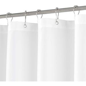 N&Y HOME RV Shower Curtain or Liner 36 x 64 inches with Magnets, Washable Fabric, Water Repellent, White Bathroom Curtains with Grommets, 36x64