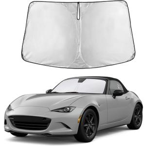 Autovir Windshield Sun Shade Fit for 2016-2023 2024 2025 Mazda Mx-5 Miata | Sunshade, Front Car Window Shades Sun Visor, Blocks UV Rays & Heat, Car Accessories