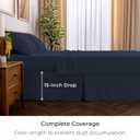 Mellanni Bed Skirt Twin XL Size - Bed Skirting - 15-Inch Tailored Drop Pleated Dust Ruffle - Hotel Luxury Bedding - Wrinkle, Fade, Stain Resistant - 1 Bedskirt (Twin XL, Navy Blue)