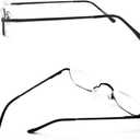 Half Frame Reading Glasses, Half Metal Moon Readers for Women Men 2.00