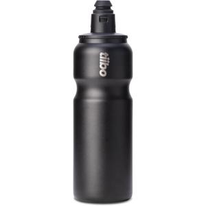 tiibo Vacuum Insulated Stainless Steel Bike Water Bottle, Double Wall, No-Squeeze, Fast Flow Sport Nozzle, Designed for Cycling, Biking, Fitness & Sports, Fits Most Bike Cages (Black, 17OZ)