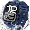 Goton 3 in 1 Waterproof Case with Band for Apple Watch with Built-in Tempered Glass Screen Protector 46mm, 360 Shockproof Bumper Face Cover with Band for Apple Watch Series 11 Series 10, 46mm