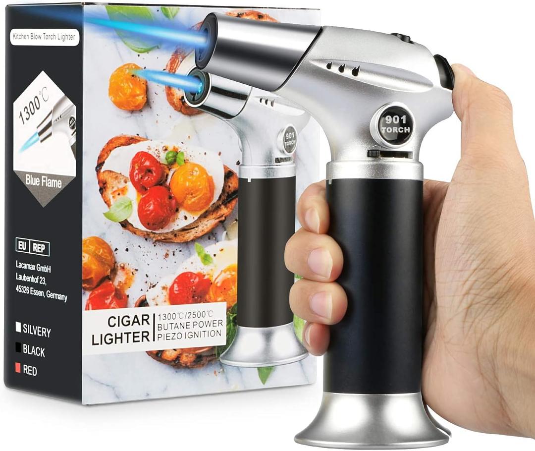 Blow Torch, Home-Grade Kitchen Cooking Torch with Lock Adjustable Flame Refillable Mini Blow Torch Lighter for BBQ, Baking, Brulee Creme, Light Cooking Tasks, DIY Soldering (Butane Gas Excluded) Blow Torch, Home-Grade Kitchen Cooking Torch with Lock Adjustable Flame Refillable Mini Blow Torch Lighter for BBQ, Baking, Brulee Creme, Light Cooking Tasks, DIY Soldering (Butane Gas Excluded)