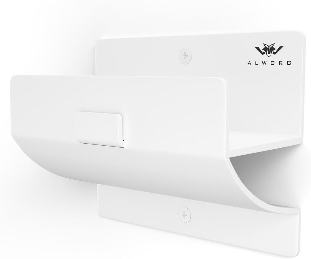 White Ladder Hooks for Garage Wall - Step Ladder Holder Wall Mount - Step Stool Garage Wall Hanger