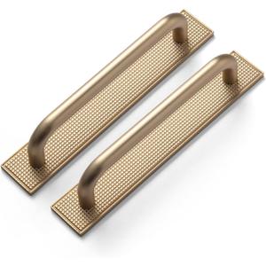 2 Pack Champagne Bronze 5" HoleCenter Cabinet Pull with Backplate