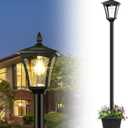 72" Solar Outdoor Light with Planter,Waterproof Solar Post Lamp Ligts, Garden Lights for Backyard, Pathway, Patio,Lawn, Driveway Decor