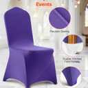 VEVOR Chair Covers, Polyester Spandex Chair Cover, Stretch Slipcovers for Wedding Party Dining Banquet Flat-Front Chair Covers (Purple-a, 50PCS)