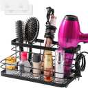 VITVITI Metal Hair Tool Organizer Wall Mounted, Hair Dryer Holder Basket Storage, Bathroom Sink Organizer Countertop for Vanity Makeup Brush/Hair Straightener/Styling Tools, Matte Black, Stand