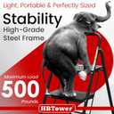 HBTower Step Ladder, Folding Step Stool with Wide Anti-Slip Pedal, Sturdy Steel Ladder, Convenient Handrail, Lightweight, Portable Steel Step Stool