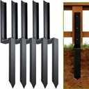 5PCS Fence Post Repair Kit, Heavy Duty Fence Posts Repair Stakes for Fix Wooden Broken Posts, Repair Tilted