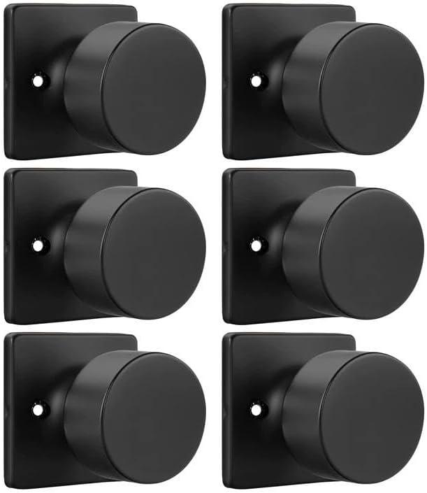 Goldenwarm Matte Black Dummy Door Knobs No-Function, Single-Side Black Door Knobs, Closet Door Knob Pull/Handle for Pantry Doors French Doors 3 Pack