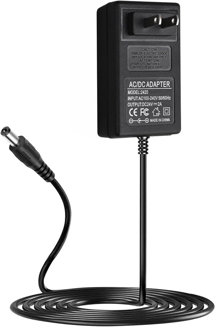 24V 2A DC Power Adapter 100-240V AC to 24V DC Transformer for LED Strip Lights 2A 48W Power Adapter for LED Strip
