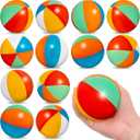 Mini Beach Stress Balls, 9Pcs Rainbow Relief Stress Ball, Swimming Pool Game Toy Foam PU Balls for Hawaiian Beach Birthday Party Favor