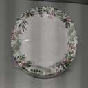 50 Count Oval Christmas Plates, 12"x10" Heavy Duty Paper Plates with Holly Leaves Red Berries for Xmas Holiday Wedding Green and Red Party Supplies Decor