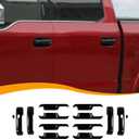 Exterior Door Handle Trim Cover & Door Handle Bowl Trims for Ford F150 2015-2020, Black
