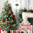 24 Pcs Christmas Tree Ball Ornaments Christmas Ball Picks for Xmas Tree Wreath Garland Vase Stairs Decoration Home Decor (Gold, Green, Red)