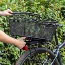 CXWXC Rear Bike Basket with Handle - Quick Release Bicycle Rear Basket with Cargo Net and Waterproof Cover, Wire Bike Baskets Rear Large Capacity