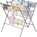 HOMIDEC Drying Rack Clothing,Large 12 Drying Poles with Sock Clips Clothes Drying Rack,Foldable Portable Laundry Drying Rack for Air Drying Clothing,Towels,Delicate Eac,Indoor Outdoor Use.Silver