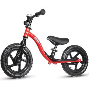 KRIDDO Toddler Balance Bike 2 Year Old, Age 24 Months to 5 Years Old, Early Learning Interactive Push Bicycle with Steady Balancing, Gift Bike for 2-5 Boys Girls, Red