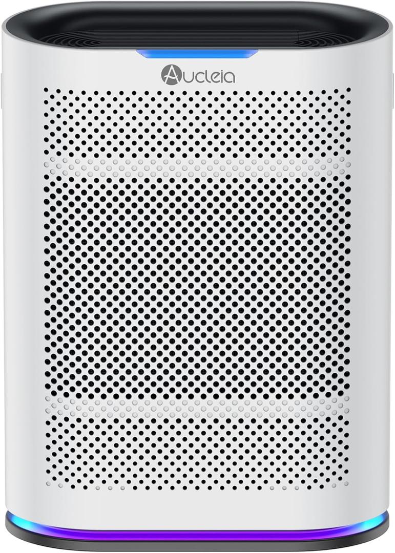 Air Purifiers for Home Large Room Cover 2,100 Ft,Home Air Purifier with Air Quality Monitor & Aromatherapy,Auto H13 Air Purifier Removes Pets Hair Dust Smoke Odor,with 7 Colors Light(White)