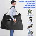 Upgraded Rollator Travel Bag, 840D Extra-Large Wheelchair Travel Bag, Carry Bags with Padded Straps for Folding Rollator Walkers, Transport Chairs, Car and Airplane TSA Traveling (37L X 29H X 14W)