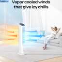 DREO Portable Air Conditioners Fan, 40” Standing Fans that Blow Cold Air, Portable AC，80° Oscillating Evaporative Air Cooler，Removable Water Tank, Ice Packs, Remote Control, 4 Speeds, 7H Timer, White