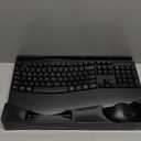 Wireless Keyboard and Mouse Combo, 2.4G Full Size Wave Keys Ergonomic Keyboard with Wrist Rest and 3-Level DPI Adjustable Wireless Ergonomic Mouse for Windows, Mac OS Desktop/Laptop/PC(Black)