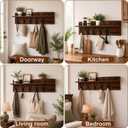 Wall Mount Wooden Coat Rack with Shelf, Entryway Key Hook Rack for Hallway