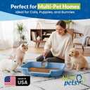 KittyGoHere Senior Cat Litter Box 1 Pack, Large Blue Low Entrance Kitty Litter Box, Sized for Cats Comfort, Perfect for Senior and Arthritic Cats, Made in USA