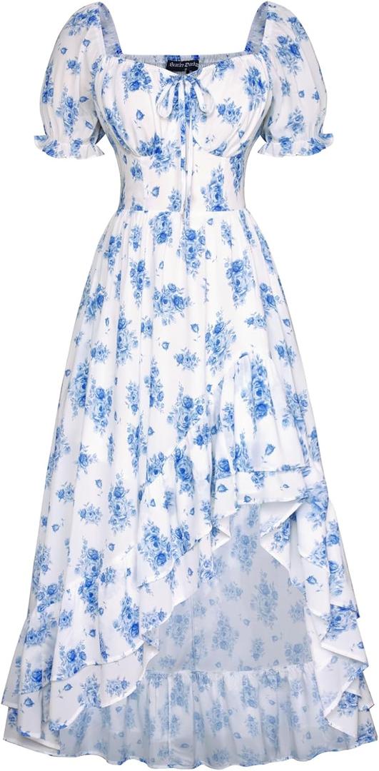 Scarlet Darkness Corset Dresses for Women Summer 2026 Floral Wedding Guest Chiffon Sundress L