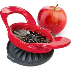 PrepWorks Dishwasher Safe Apple Slicer and Corer  16-Slice Thin Apple Cutter with Safety Cover (Red)
