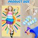 HunnmingRe Kids Beach Towels Girls Boys Cute Beach Towel 50 x 30 Inch Microfiber Absorbent Dry Pool Bath Supplies for Party Gifts Swimming Camping Decoration(Colorful, Cute Sun)