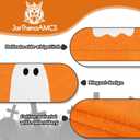 2 Pack Halloween Hand Towels Embroidered Orange Ghost Trick or Treat Cotton Dish Towel with Ribbon for Bathroom Hand Drying Kitchen Cleaning Towel Gift Set, 29.5 x 13.7 Inch