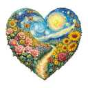 AEEKDOOK Wooden Puzzles for Adults - Heart-Shaped Garden Wood Puzzles Adult - Unique Animal Shape Wooden Jigsaw Puzzles for Adults - Birthday Gifts for Puzzle Lovers (L-13.4 * 12.7in - 300 Pieces)